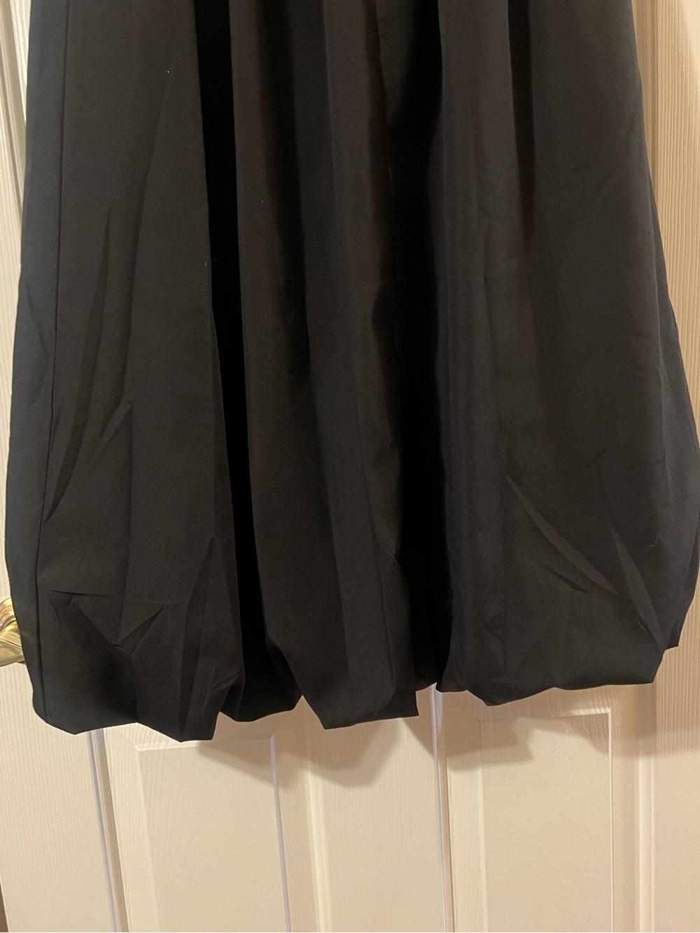 NWOT Women's Black High Wide Waist Bubble Maxi Skirt with Pockets Size Small - Picture 11 of 12